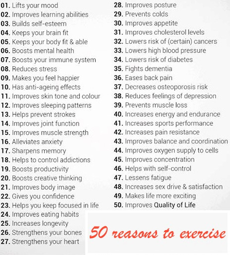 reasons to exercise