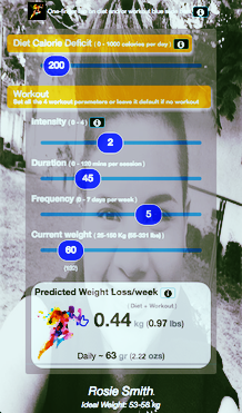 Personalized belly calculator android app