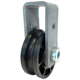 Cable Pulley Ø 52 mm for ropes up to Ø 8 mm with double ball bearing and steel wall mount