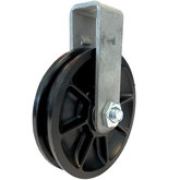 Cable Pulley Ø 90 mm for ropes up to Ø 8 mm with double ball bearing and steel wall mount