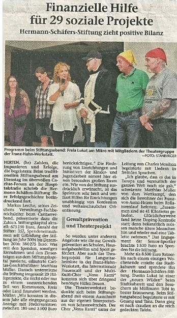 Artikel aus der Hertener Allgemeine v. 22.06.17