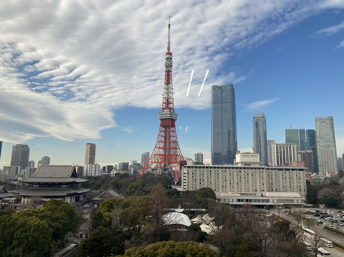 東京タワーと増上寺（港区）