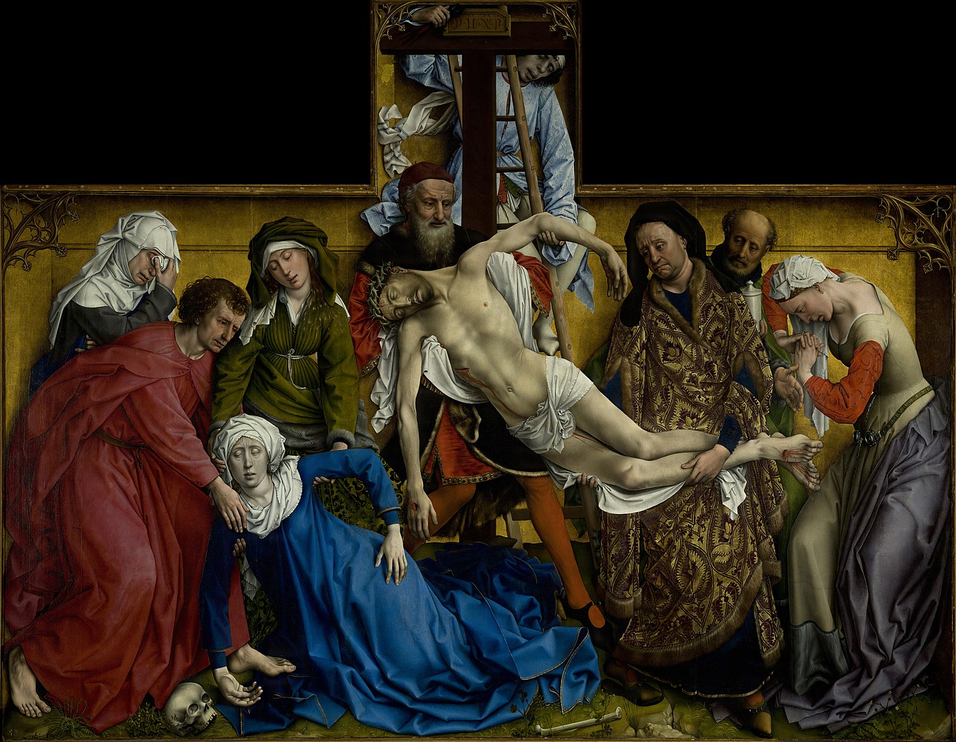 ロヒール・ファン・デル・ウェイデン《十字架降架》（1435年）プラド美術館、オーク板に油彩
