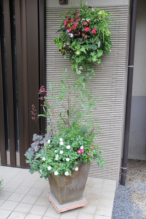 玄関周りをどう飾る？ ハンギングバスケット・寄せ植えのKIT＊花工房｜広島県福山市