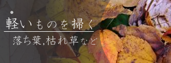 重いものを掃く　落ち葉、枯れ草など