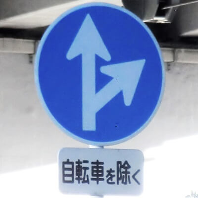 大阪府豊中市の異形矢印標識
