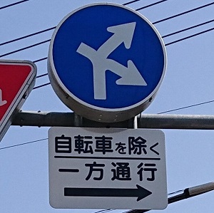 東京都足立区にある異形矢印標識　内照式