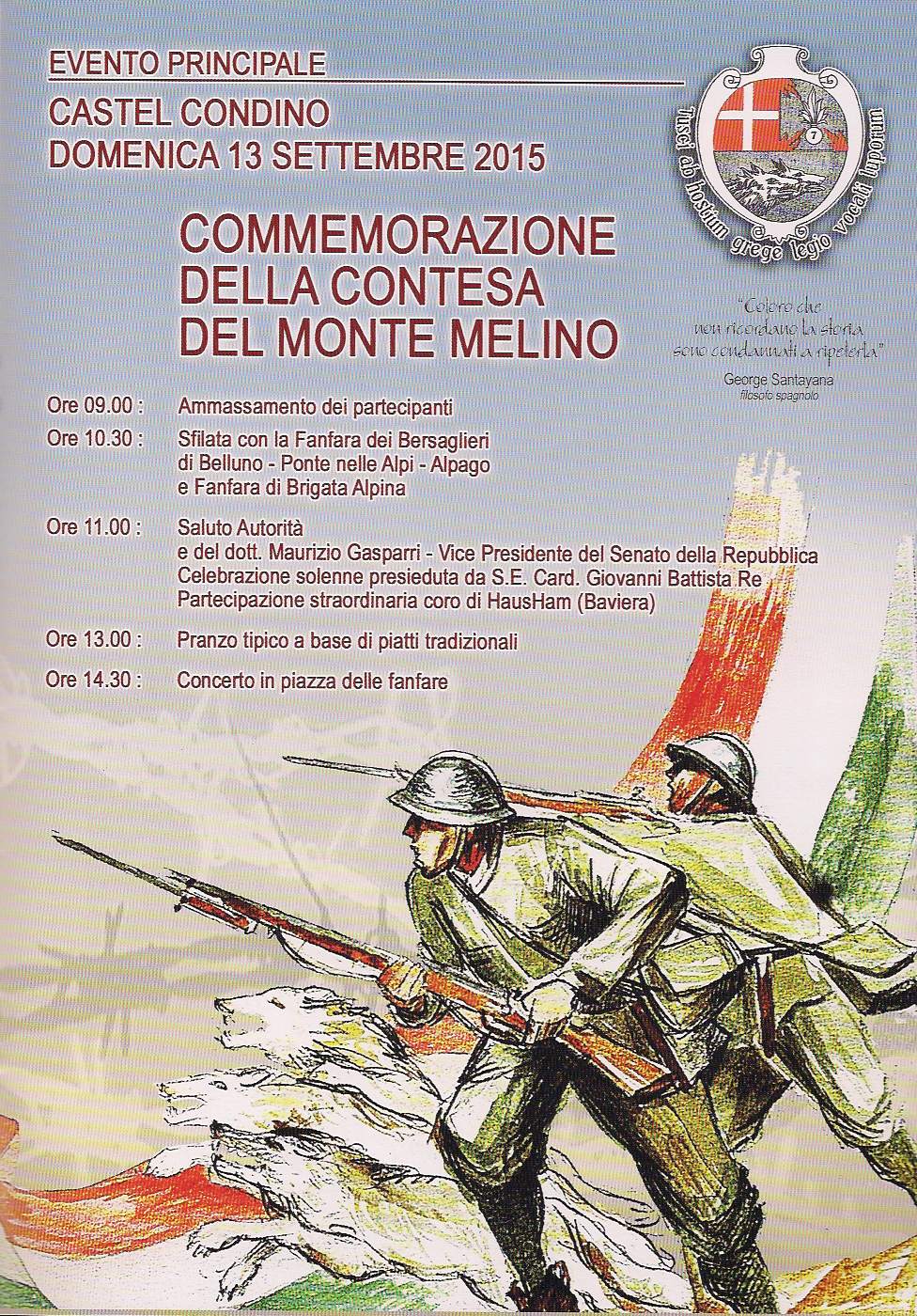 Manifesto commemorazione della contesa del Monte Melino 2015