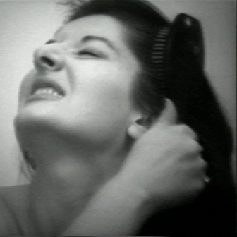 MARINA ABRAMOVIC, Art Must be Beautiful, Artist Must be Beautiful, Video projection of the performance at the Charlottenburg Art Festival, Copenhagen, 1975