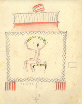 Dagobert Peche, Entwurfszeichnung einer Dosen, 1918/1919, Papier, 26,5 x 20,5 cm