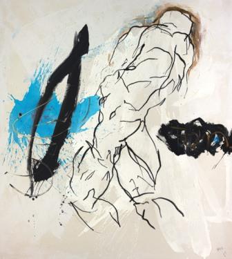 HANNES MLENEK, Schwerelos, Ölfarbe, Acryl / Leinwand, 200 x 180 cm, 2020, Foto: Michael Nagl