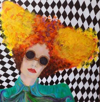  Sieglinde Mikula, Checkmate, Acryl + Ölpastel / Leinwand, 80 x 100 cm