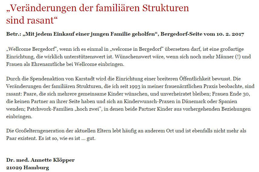 Leserbrief Bergedorfer Zeitung 24.02.2017