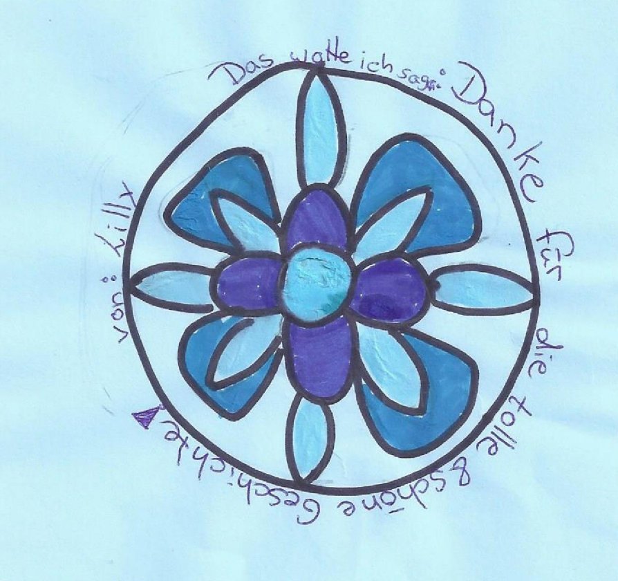 Blau-rosigen Dank an Lilly für das schöne Mandala.