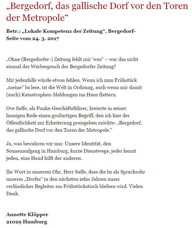 Bergedorfer Zeitung Leserbrief 24.03.2017