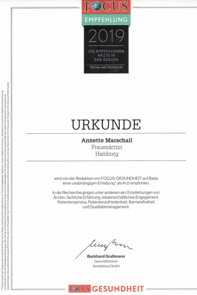 Focus – Die empfohlen Ärzte der Region 2019 Marschall