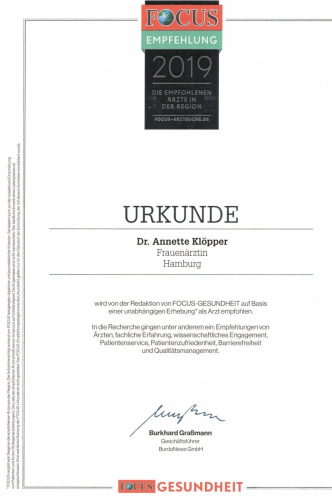 Focus – Die empfohlen Ärzte der Region 2019 Klöpper