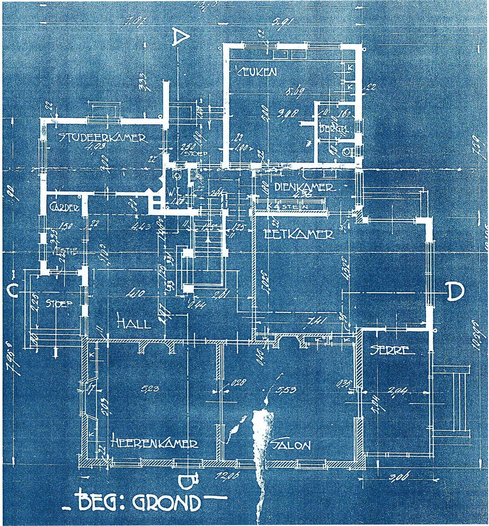 Plattegrond Weldam, architect Postel 1928