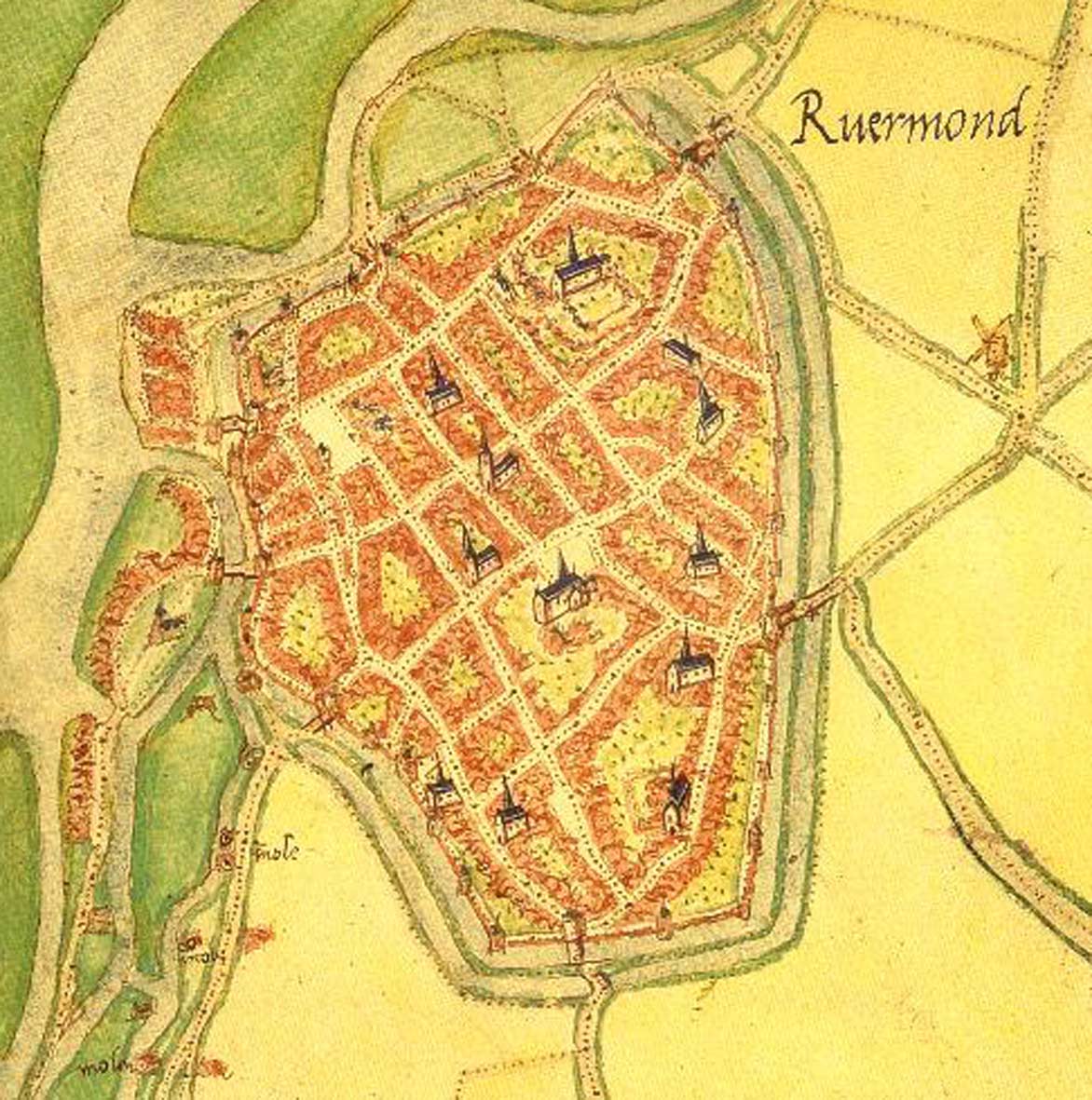 STadsplattegrond van Roermond, Jacob van Deventer 155