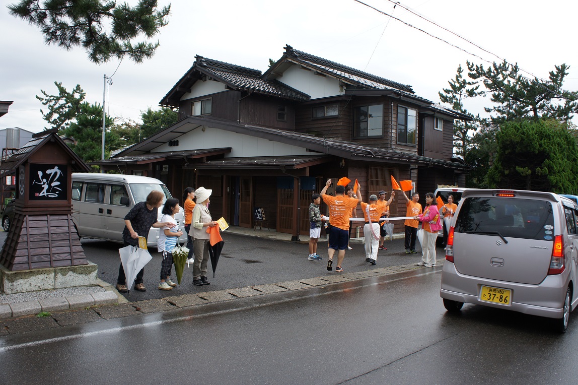 第２中継点の「竹田酒造」さんに無事、ゴール。