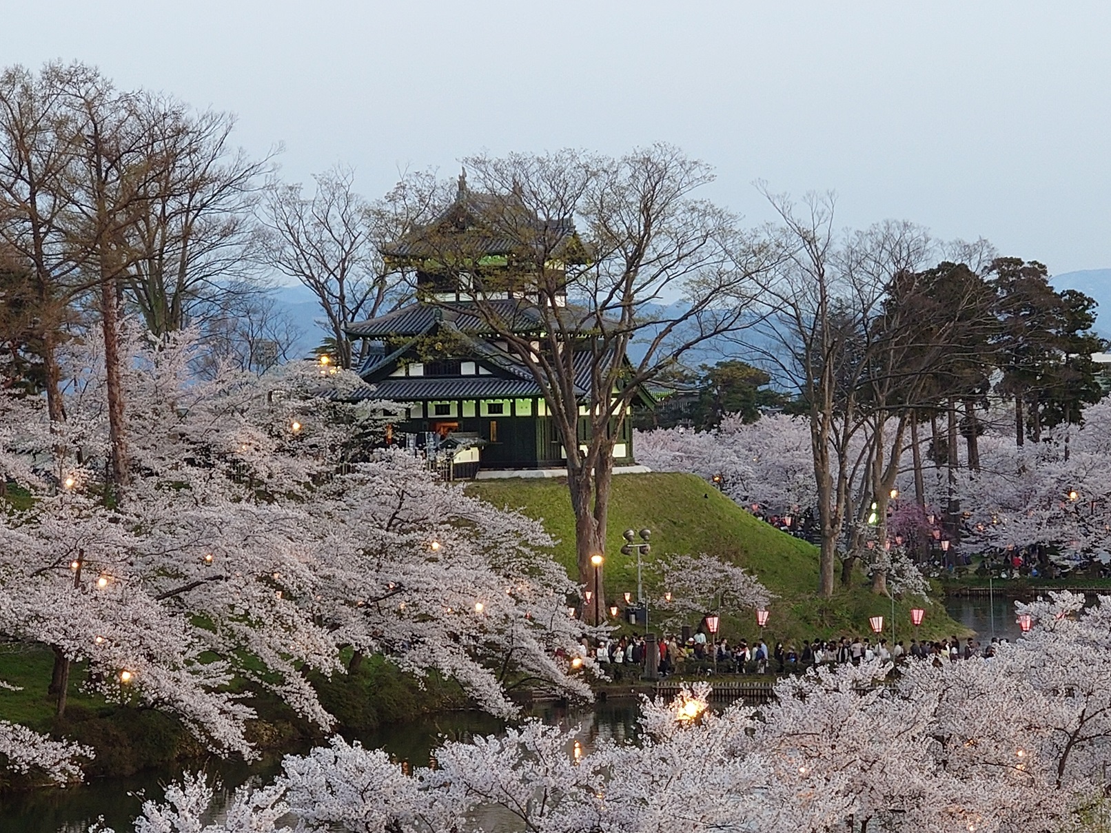 この景色を観るために、上越市歴史博物館の屋上は、ごった返していました