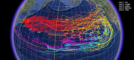 NOAA has run a numeric model for ocean surface currents to predict the movement of marine debris generated by the Japan tsunami over five years. The model measures the movement of surface currents, as well as the movement of what is in or on the water, 03
