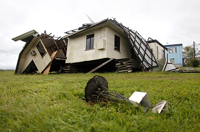 he storm destroyed hundreds of homes and fields of banana and sugarcane crops, worth millions [Reuters]