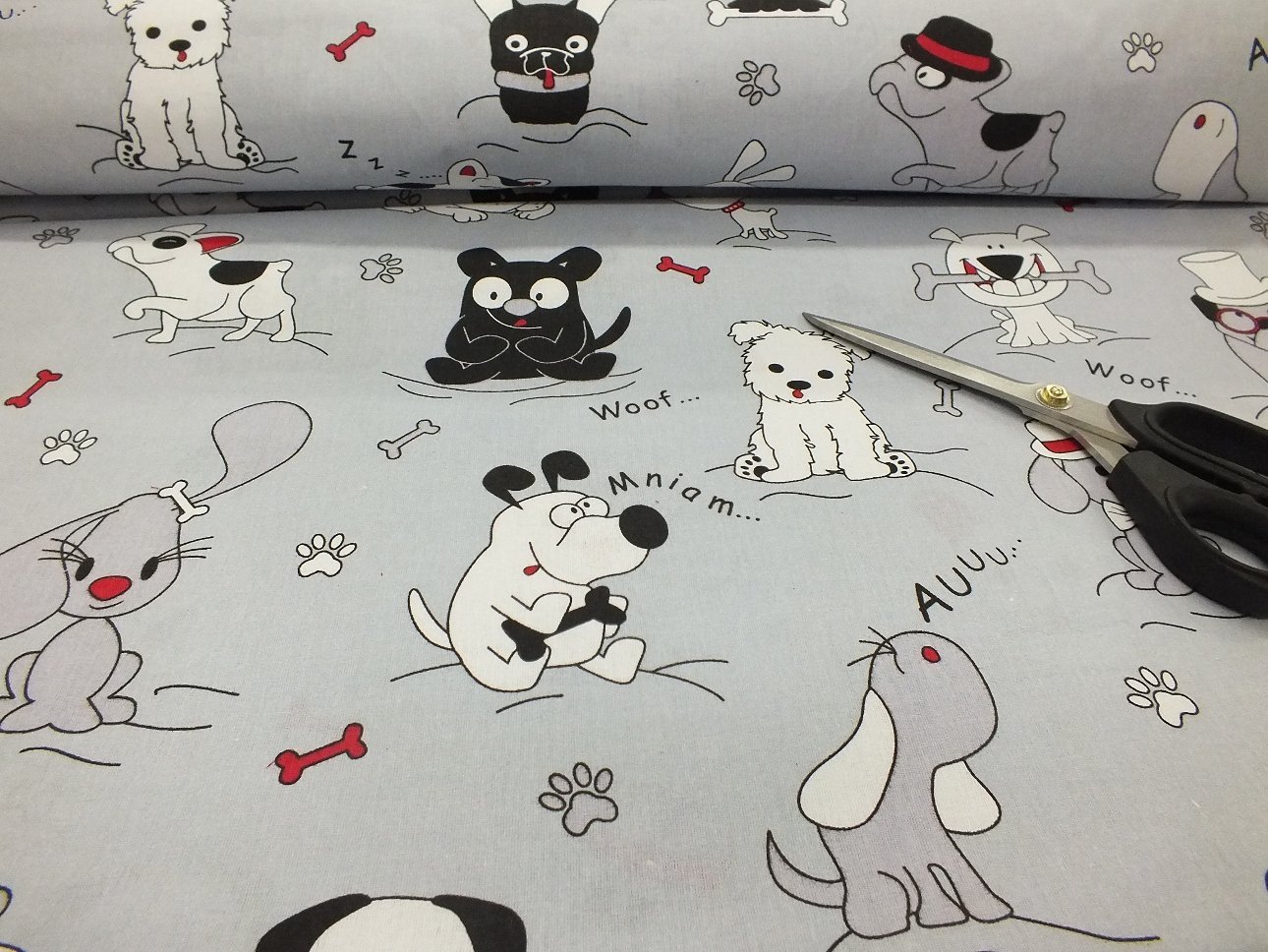 Jersey Stoff Digital Graue Katzen