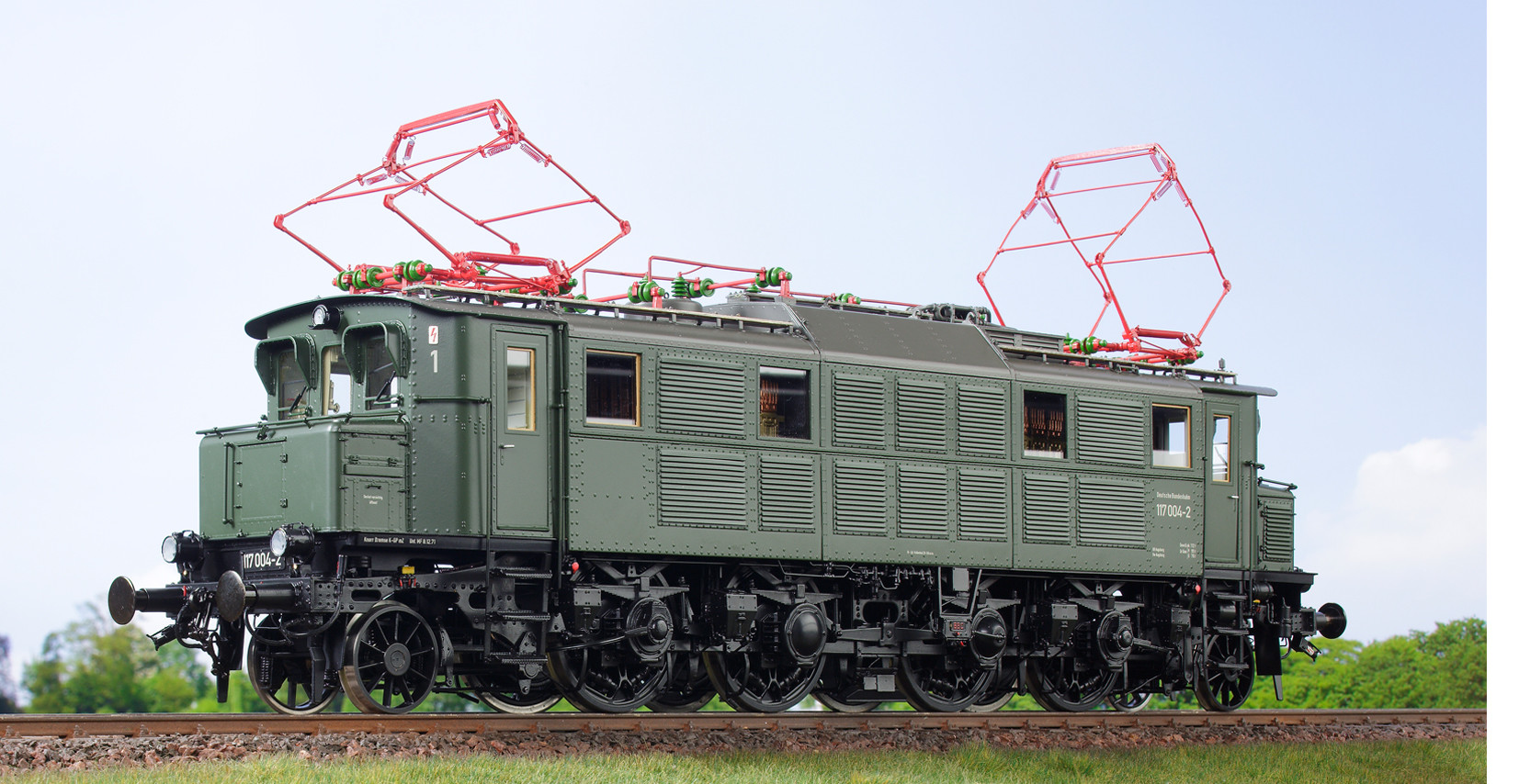 Spur 1 Lokomotive Baureihe 117 004-2 Epoche IV flaschengrün