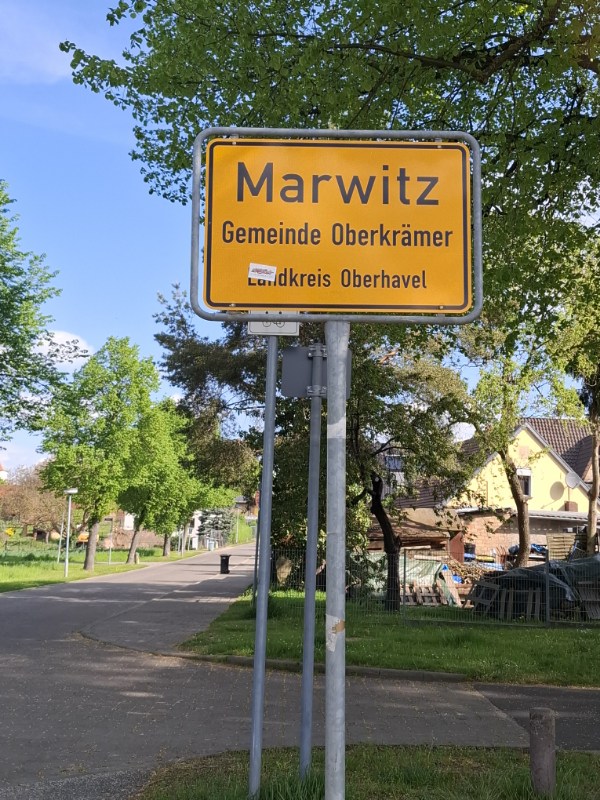 Marwitz Straßenschild