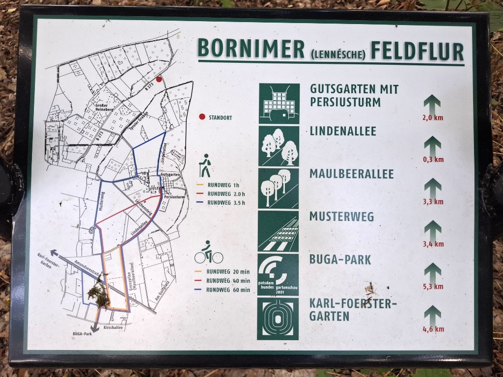Hinweisschild Bornimer Feldflur