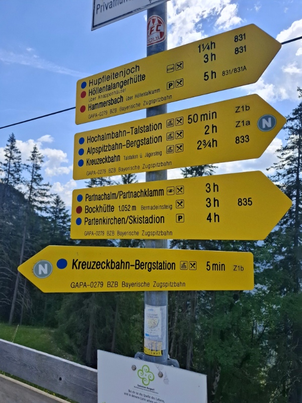 Schilder Wanderwege nähe Osterfeldkopf 