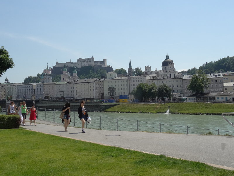 Das Historische Zentrum der Stadt Salzburg auf der anderen Seite der Salzach 