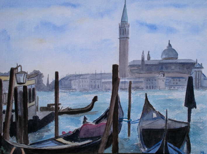 Blick auf San Giorgio Maggiore (2010) - Aquarell, 30 x 40 cm, auf Aquarellkarton, ungerahmt