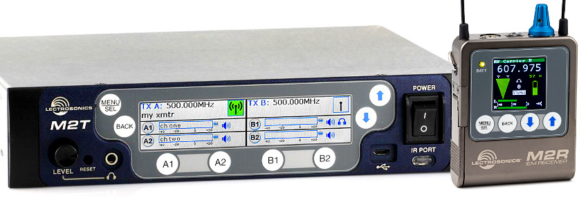 High-End Digital In Ear Monitoring Lectrosonics M2T M2R Diversity 1/2 19" 1RU 1HE 50mW RMS 