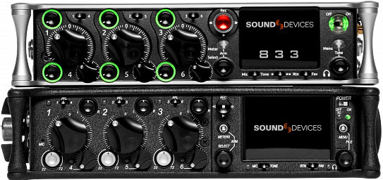 Sound Devices 833 in Stock lagernd bei TON Eichinger: Ultra-kompakter Recorder Mixer, SSD, 6 Mikrofoneingänge, 48V Phantomspeisung, parametrische Equalizer