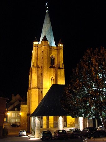 Le Clocher de l'église Saint Martin illuminé