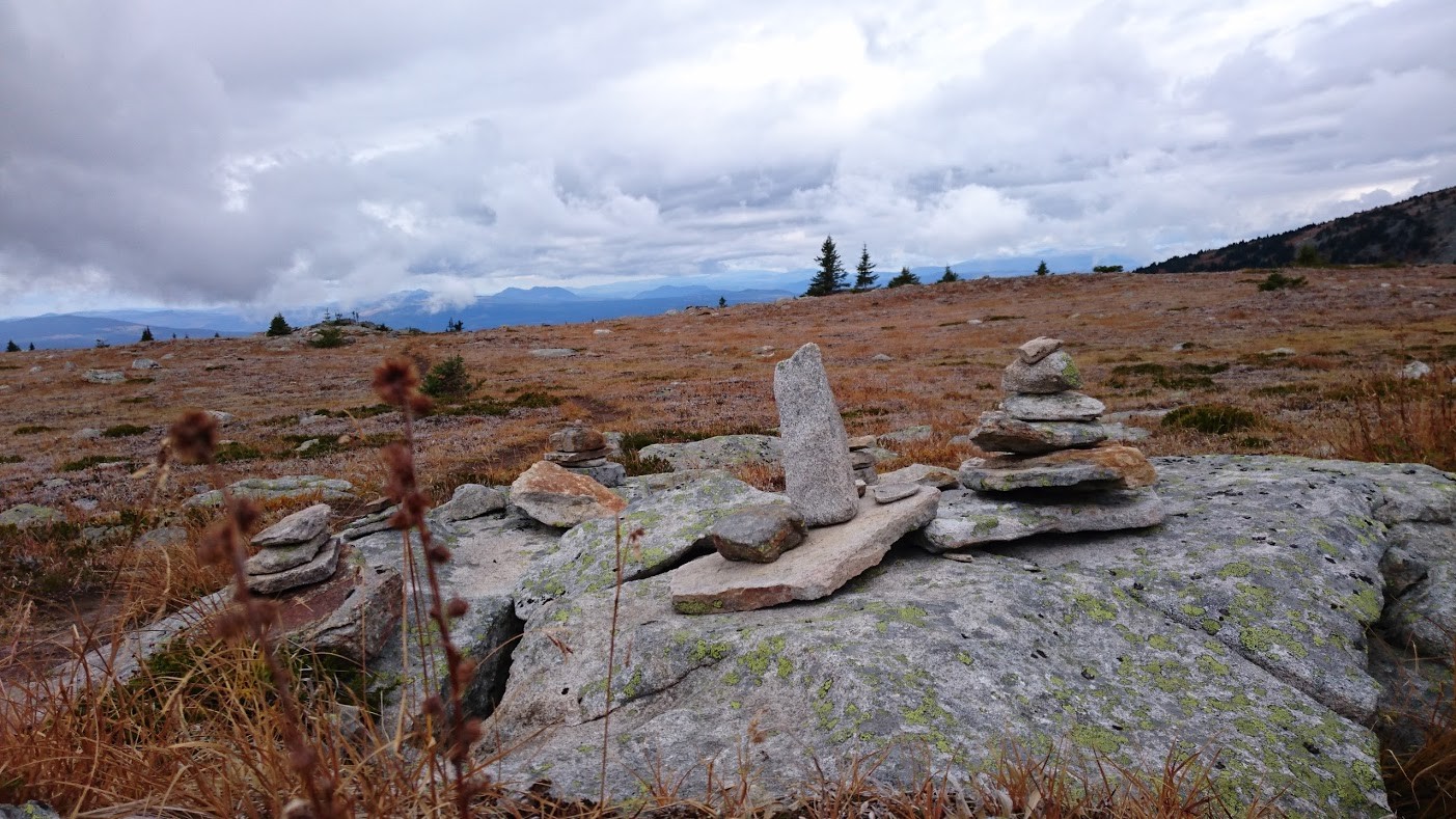 hiking up to trophy mountain