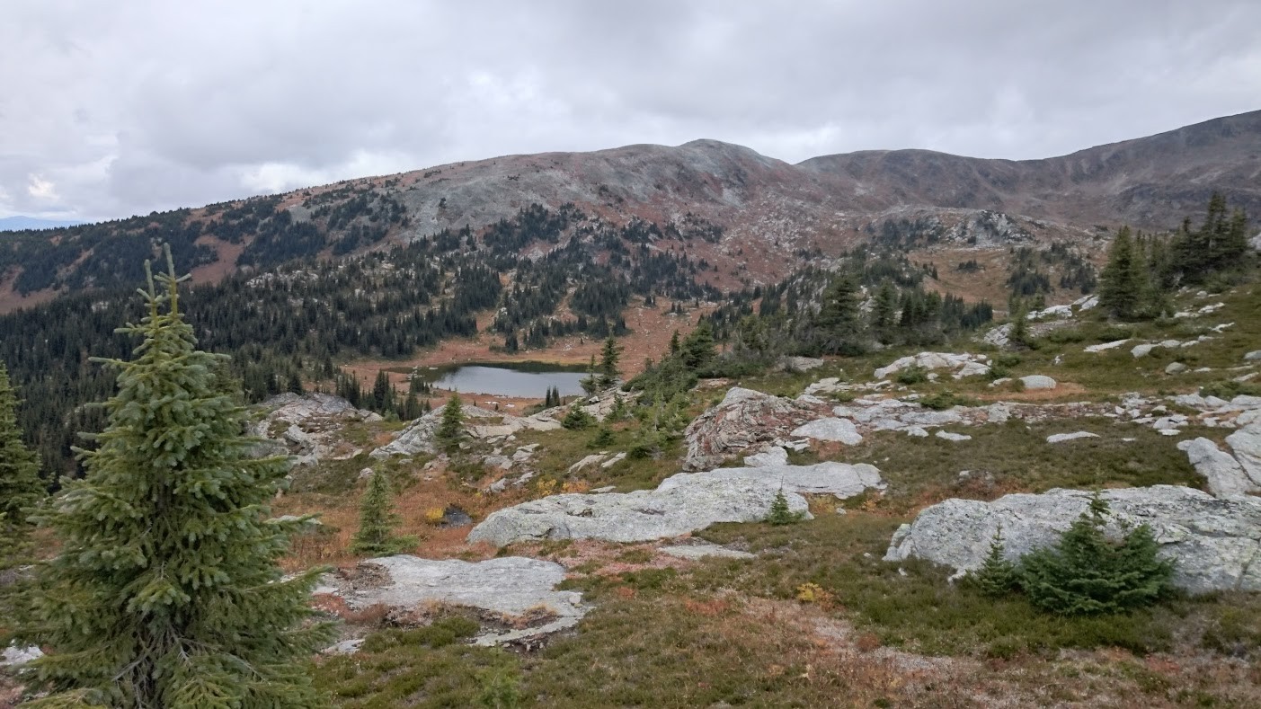 hiking up to trophy mountain