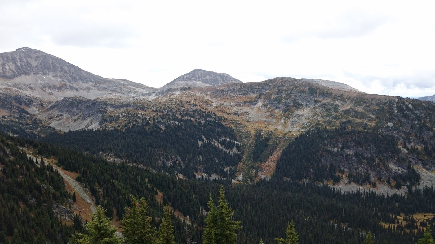 hiking up to trophy mountain