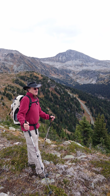 hiking up to trophy mountain