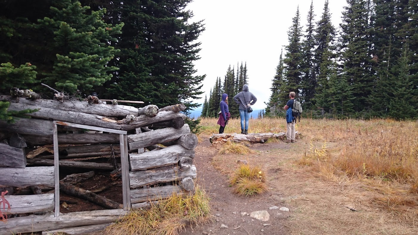 hiking up to trophy mountain