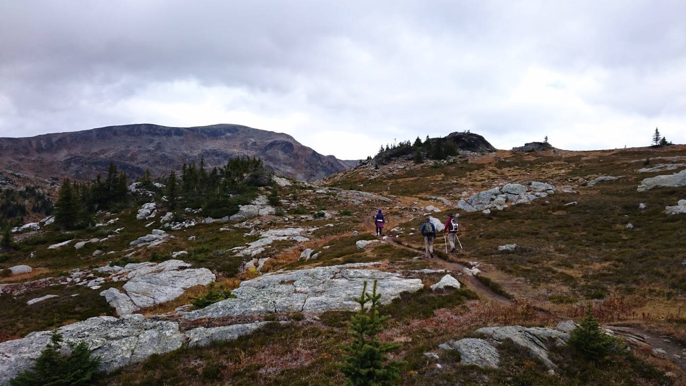 hiking up to trophy mountain