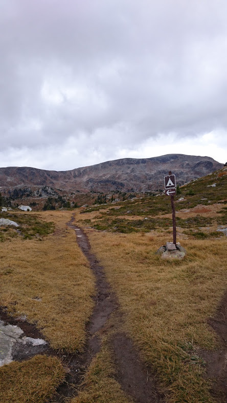 hiking up to trophy mountain