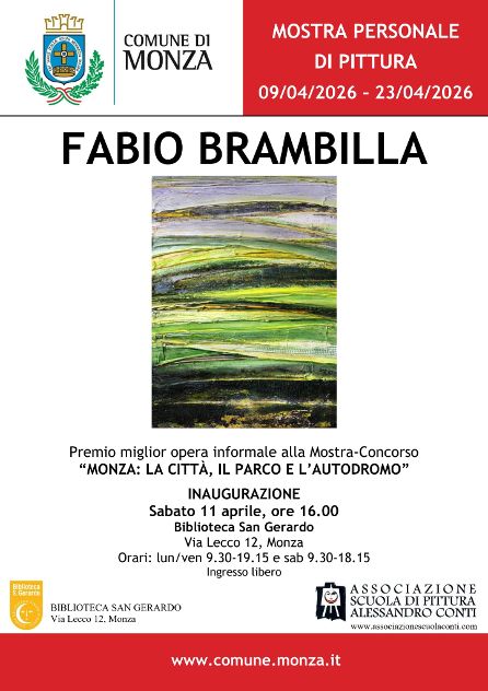 Fabio Brambilla Mostra Premio Informale  alla Biblioteca San Gerardo a Monza