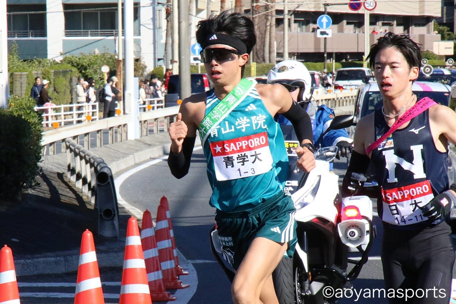 3区 宇田川選手、浜須賀交差点を越え、前に食らいついていきます