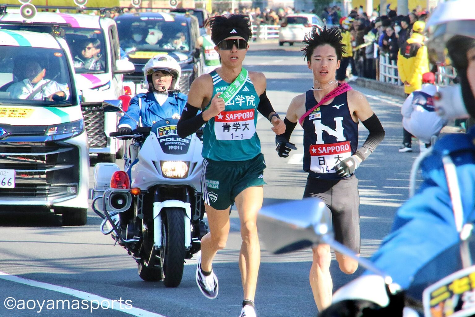 並走しながらも前を目指す宇田川選手、順位を上げていきます。
