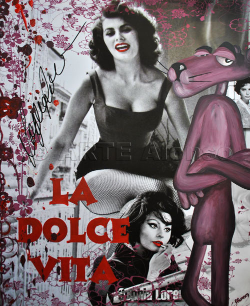 La Dolce Vita II (2011), 100 x 80 cm,  Print & Acryl auf Leinwand