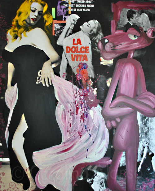 La Dolce Vita (2011), 100 x 80 cm,  Print & Acryl auf Leinwand