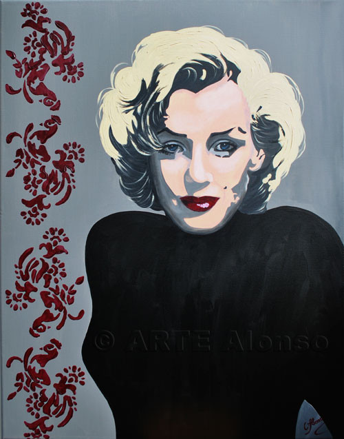 Marilyn in black (2011), 100 x 80 cm,  Acryl auf Leinwand